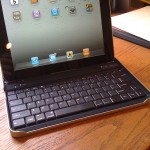 The iPad (horizontal, vertical also works) and the ZaggMate